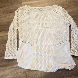 Lucky Brand Cream Lace Top